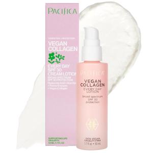 imagePacifica Beauty Vegan Collagen SPF 30 Broad Spectrum Sunscreen Every Day Face Lotion UVAUVB Protection for All Skin Types Lightweight Moisturizing ampamp Hydrating Cruelty Free White 17 Fl OzVegan Collagen SPF30 Every Day Lotion