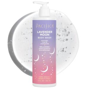 imagePacifica Beauty Lavender Moon Body Wash with Pump Bath and Shower Gel Hyaluronic Acid Rose Chamomile Moisturizing Hydrating Cleansing Soothing Calming Relaxing Vegan 12 fl oz 1 CountLavender Moon