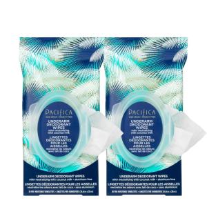 imagePacifica Deodorant Wipes  Coconut Milk Underarm ampamp Full Body Deodorant Wipes  Removes Sweat ampamp Oil  AluminumFree  Natural Feminine Odor Control Clean Vegan ampamp CrueltyFree Dermatologist Tested30 Count Pack of 2