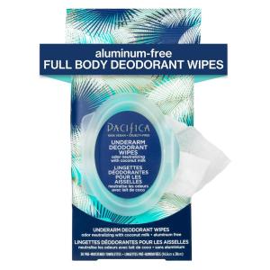 imagePacifica Deodorant Wipes  Coconut Milk Underarm ampamp Full Body Deodorant Wipes  Removes Sweat ampamp Oil  AluminumFree  Natural Feminine Odor Control Clean Vegan ampamp CrueltyFree Dermatologist Tested30 Count Pack of 1