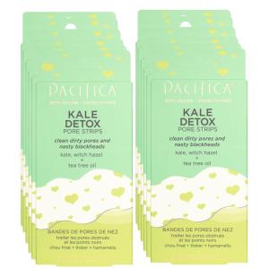 imagePacifica  Blackhead Remover Strips Nose Strips  Kale Detox Skin Care  Deep Pore Cleansing Nose Strips wInstant Pore Unclogging  OilFree NonComedogenic Vegan Clean Beauty Dermatologist Tested6 Count Pack of 12