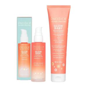 imagePacifica Beauty Glow Baby VitaGlow Face Lotion and Brightening Face Wash Set Skincare Vitamin C and E AHA Exfoliator Cleanser Hydrating Moisturizer Vegan 17 fl oz and 5 fl oz Set of 2
