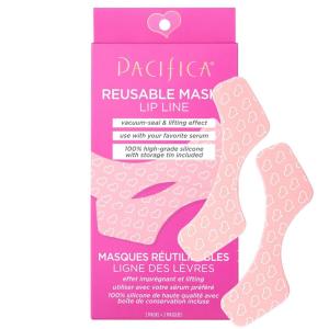imagePacifica Beauty Reusable Lip Line Mask Skincare Silicone Mask For Fine Lines and Wrinkles Lift and Firm Pair with Serum Storage Tin Included Skin Care Face Masks Skincare Vegan 2 PiecesLip Line