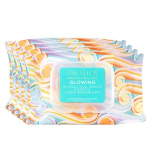 imagePacifica Makeup Remover Face Wipes  Daily Facial Cleansing ampamp Exfoliating Towelettes  Biodegradable  Organic  w Gycolic Acid  Clean Beauty Vegan ampamp CrueltyFree Dermatologist Tested 30 Count120 Count Pack of 4