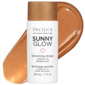 imagePacifica Sunny Glow Liquid Face Bronzer Drops  Face Makeup Bronzing For Face ampamp Cheeks for Instant SunKissed Glow  Vitamin C ampamp Glycolic Acid Infused Liquid Bronzer Illuminating Highlighting CleanBronzer