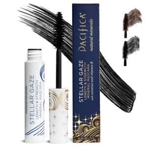 imagePacifica Vegan Collagen Eye Lash Serum ampamp Clear Mascara Primer  Conditioning Vitamin B ampamp E Formula for Longer Fuller Lashes Eyelash Makeup CrueltyFree Clean Ophthalmologist TestedStellar Gaze Length  Strength Mineral Mascara Super Nova black