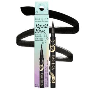 imagePacifica Black Liquid Eyeliner Pen  Liquid Line  Felt tip Smudge Proof Eyeliner  Water Resistant Gel Makeup Eye Liner  Matte Fine Tip Clean Beauty Vegan ampamp CrueltyFree Dermatologist Tested