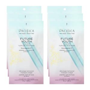 imagePacifica Future Youth Time Shift Hydrogel Facial Mask  12PACK  MultiPeptide AntiAging Sheet Mask for Firming ampamp Plumping UltraHydrating SerumInfused Mask for Face ampamp Neck 100 Vegan2 Count Pack of 6