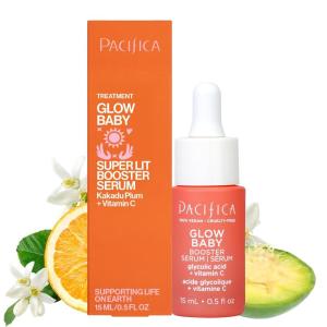 imagePacifica Glow Baby Booster Mini Face Serum Vitamin C ampamp Glycolic Acid For Brightening Dull Skin FragranceFree Vegan ampamp CrueltyFree 1 Fl Oz