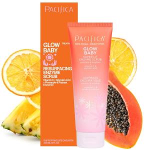 imagePacifica Glow Baby Exfoliating Face Scrub Brightening Enzyme Facial Cleanser w Vitamin C ampamp Glycolic Acid for Radiant Smooth Skin Unclogs Pores ampamp Removes Dead Skin MicrobeadFree Vegan 4 fl oz4 Fl Oz Pack of 1