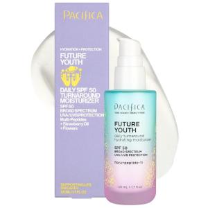 imagePacifica Kale Smoothie Face Lotion Refining Skincare Face Moisturizer Niacinamide Vitamin C and E Minimize Pores Face Serum For All Skin Types Oily Combination Vegan 17 fl oz 1 CountFuture Youth Daily Moisturizer SPF 50