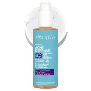 imagePacifica Mini Glow Baby Brightening Facial Cleanser 14 oz  Vitamin C ampamp Glycolic Acid AHA Face Wash Daily Cleanser for AntiAging Exfoliating for Smooth Even Glowing Skin Vegan Clean BeautyUnscented