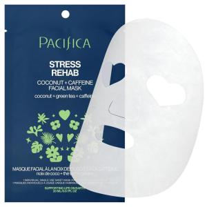 imagePacifica Sheet Mask  Skin Rehab Coconut ampamp Caffeine Facial Mask  Sheet Mask for Redness ampamp Puffiness Infused wGreen Tea Turmeric ampamp Hyaluronic Acid Vegan ampamp CrueltyFree SkincareStress Rehab