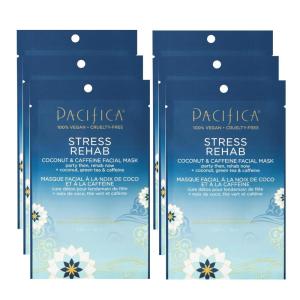 imagePacifica Sheet Mask  Stress Rehab Coconut ampamp Caffeine Facial Mask  6PACK DeStress Sheet Mask for Redness ampamp Puffiness Relief Infused wGreen Tea Turmeric ampamp Hyaluronic Acid CrueltyFree Skincare