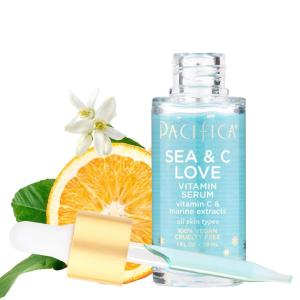 imagePacifica Vitamin C Face Serum  Glow Baby Booster Facial Serum  Glycolic Acid Serum For Face  Dark Spot Corrector Anti Aging Brightening  Dermatologist Tested Fragrance Free Clean Skin Care VeganSea  C Love