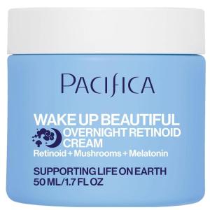 imagePacifica Wake Up Beautiful Retinoid Night Cream  Overnight AntiAging Moisturizer with Hyaluronic Acid ampamp Melatonin Reduces Wrinkles ampamp Fine Lines Hydrating and Gentle for Dry or Mature Skin VeganOvernight Retinoid Cream