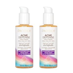 imagePacifica Beauty Acne Defense Face Cleanser  2 Pack  Salicylic Acid Cucumber ampamp Aloe Daily Facial Wash  For Oily and Acne Prone Skin  100 Vegan ampamp CrueltyFree  Sulfate  Paraben Free