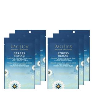 imagePacifica Beauty Skin Rehab Coconut and Caffeine Facial Mask Skincare Green Tea Puffiness Face Mask Sheet Mask Face Care All Skin Types Vegan 6 Sheets1 Count Pack of 6