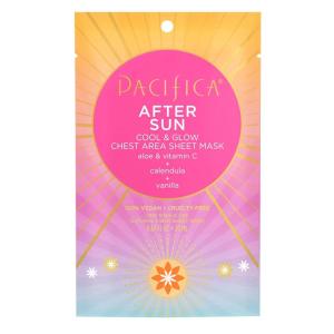 image:imagePacifica Beauty After Sun Cool amp Glow Chest Area Sheet Mask Aloe Vera Calendula Vitamin C Vanilla Cooling Mask Suncare  Skincare Sun Burn Relief VeganChest Area Sheet Mask